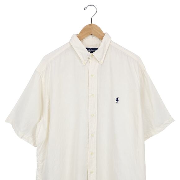 Polo Ralph Lauren Men's Blake Linen Short Sleeve Button Down Deckwash White XL - Picture 3 of 8